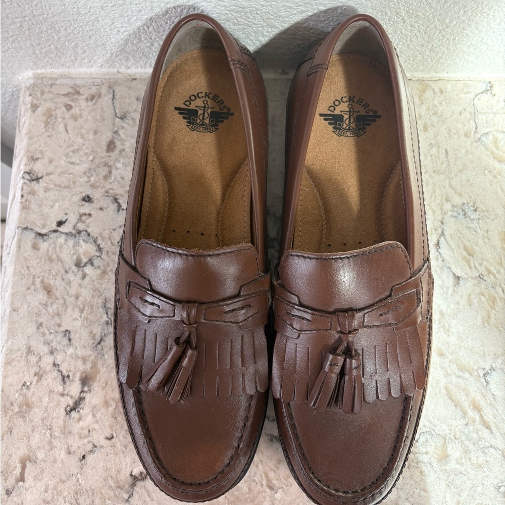 Dockers Men's Leather Tassel Loafers - Rich Brown
